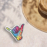 Tie Dye Hang Loose Shaka Sticker