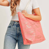 GOLD FOIL WHALE TOTE BAG