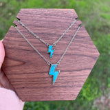 Lightning Bolt Turquoise Necklace