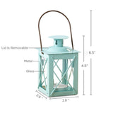 Luminous Blue Mini-Lantern Tea Light Holder