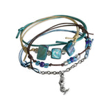 Mermaid Bracelets, Ocean Charm Bracelet Pack, Blue Strings