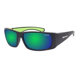 Bomber Sunglasses Pipe Bomb Matte Black Frm / Green Mirror Polarized Saftey Lens / Green Foam