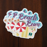 Beach Bum Sticker - Cute Beach Decal for Tumblers & Laptops