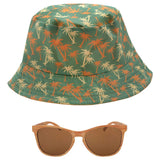 Hang Ten  Sunglasses MULTICOLOR - Brown Sunglasses & Green Palm Tree Bucket Hat