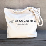 Custom Beach Tote Bag with Rope Handles - Personalized