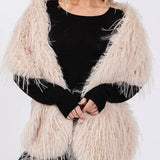 Faux Fur Pull Through Shawl