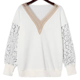 Lace Splicing Puff Sleeve Top