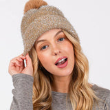 Lurex Mixed Pom Pom Beanie