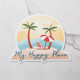 My Happy Place Beach Sticker - Ocean Waves Shore Decal