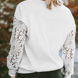 Lace Splicing Puff Sleeve Top