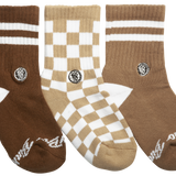 3-Pack Brownie Checks socks