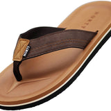 Norty Mens Flip Flop Sandal Brown Prepack 11066