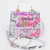 Graffiti Pvc Top Handle Bag