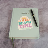 I'm on Beach Time Retro Sunset Sticker