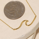 Dainty Wave Pendant Necklace