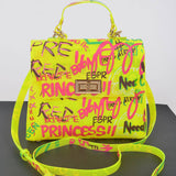 Graffiti Pvc Top Handle Bag