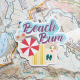 Beach Bum Sticker - Cute Beach Decal for Tumblers & Laptops