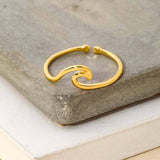 Wave Cutout Adjustable Ring