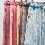 Plus Cool Acid Wash Wide Leg Pants