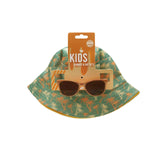 Kids Sunglasses with Hat Palm Tree Combo Set Summer Surf Sty