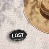 Lost on Purpose Black Oval Sticker