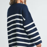 BMC7316 - KNITTED STRIPE MAXI CARDIGAN