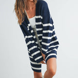 BMC7316 - KNITTED STRIPE MAXI CARDIGAN