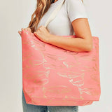 GOLD FOIL WHALE TOTE BAG