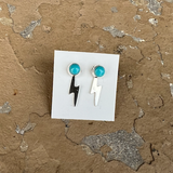 Sterling Silver and Turquoise Bolt Stud Earrings