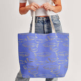 GOLD FOIL WHALE TOTE BAG