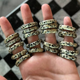 Dalmatian Jasper Rings -10 pcs (Crystals & Stones)