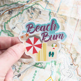 Beach Bum Sticker - Cute Beach Decal for Tumblers & Laptops