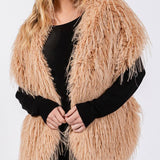 Faux Fur Pull Through Shawl