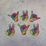 Tie Dye Hang Loose Shaka Sticker