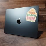 I'm on Beach Time Retro Sunset Sticker