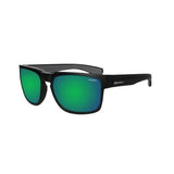 Bomber Sunglasses - Smart Bomb Matte Black Frm / Green Mirror Polarized Lens / Gray Foam