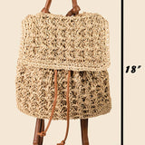 Straw Braid Backpack Bag