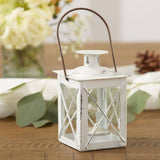 Luminous Distressed White Mini-Lantern Tea Light Holder