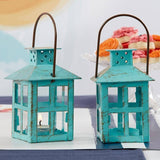 Vintage Blue Distressed Lantern - Small