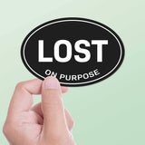 Lost on Purpose Black Oval Sticker