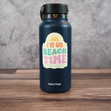 I'm on Beach Time Retro Sunset Sticker