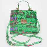 Graffiti Pvc Top Handle Bag