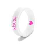 Flip Reversible heart and kisses ring