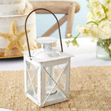 Luminous Distressed White Mini-Lantern Tea Light Holder