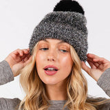 Lurex Mixed Pom Pom Beanie