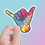 Tie Dye Hang Loose Shaka Sticker