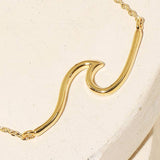 Dainty Wave Pendant Necklace