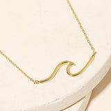 Dainty Wave Pendant Necklace